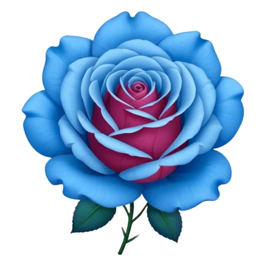 rose shape flower, no stem, now make it a vibrant blue color sticker