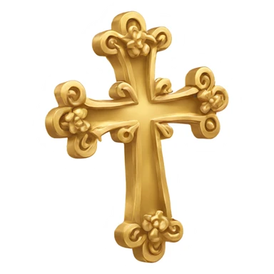 Frilly gold cross sticker