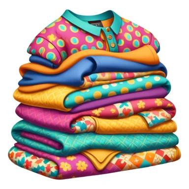 pile of retro clothes sticker