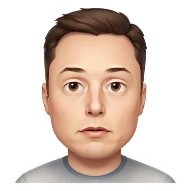  Elon Musk highly detailed, photorealistic no neck or body, slightly turned to the right, with a concerned expression. Skin texture, lighting, and facial details should be ultra-realistic, resembling a professional 3D render must look exactly like him. Transparent background.

 sticker