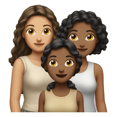 Three female friends one Hispanic two black  sticker