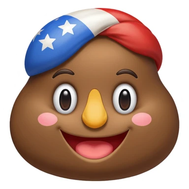 Smiling poo with the french flag colours sticker