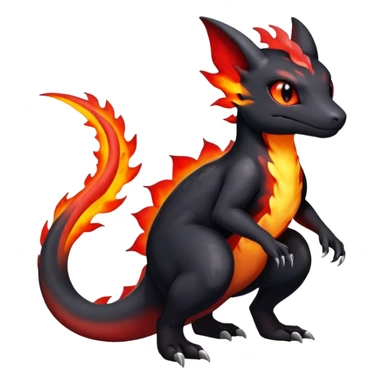 Salandit-Umbreon-Charmeleon-Fakémon-hybrid-creature (full body)  sticker