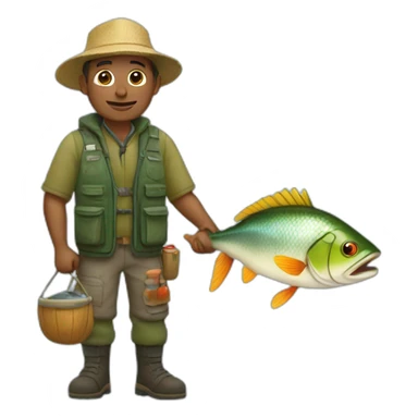 fisherman with fish sticker