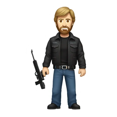 Chuck Norris with a weapon jacket sticker