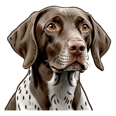 German shorthair pointer brown head sticker