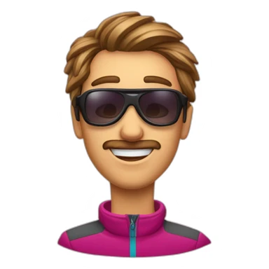 Destru à das lunettes de ski et il a des lockes sticker