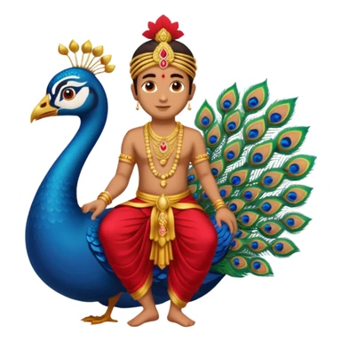 lord murugan with peacock sticker