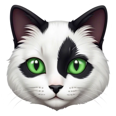 Black and white cat green eyes sticker