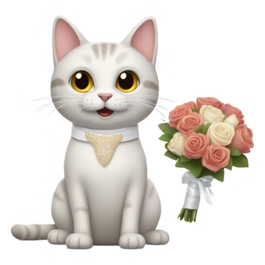 cat officiating a wedding sticker