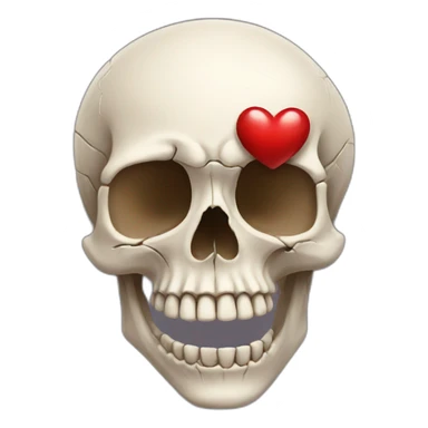 skull with heart sticker