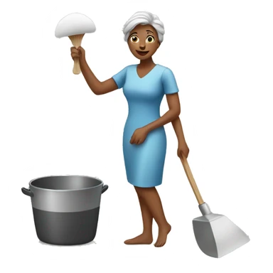Lady doing household  sticker