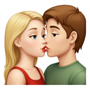1 girl 1 boy kissing sticker
