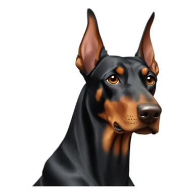 Two dobermans without cropped ears sticker