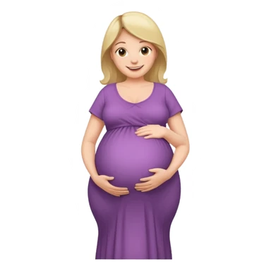 heavily pregnant woman with extremely huge overdue belly sticker