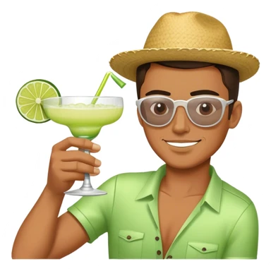 Cool guy drinking margarita sticker