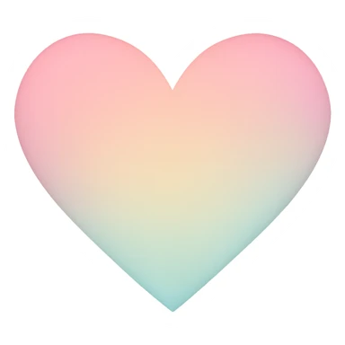 heart with a soft pastel ombre, clean digital illustration sticker