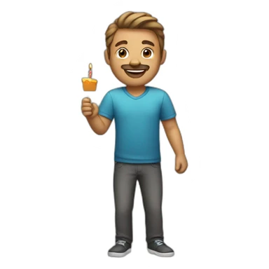 man celebrating birthday sticker