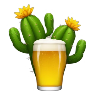 a cactus with two pints of beer sticker
