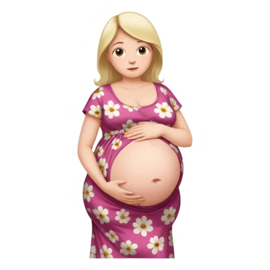 heavily pregnant woman with extremely abnormally huge overdue belly sticker