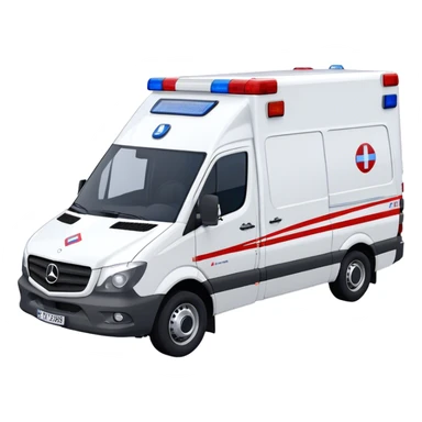 Ambulance - Mercedes-Benz Sprinter (Model Year: 2018) (Iconic Colour: White with red and blue markings) sticker
