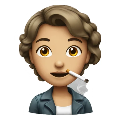 girl with cigarette  sticker