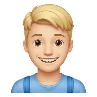 a young guy with braces smiling sticker