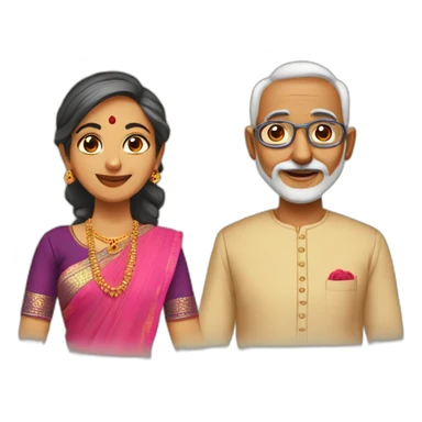 Married 50 year women in saree & 57 year men kurta sticker