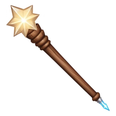 Wand – Wooden stick with glowing tip, sparkles of magic around it sticker