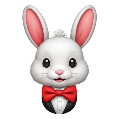 Cartoon rabbit with oversized bow tie sticker