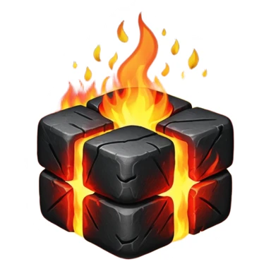 burning coal briquette sticker