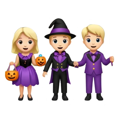 Kids trick or treating at a mansion sticker