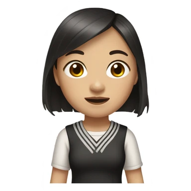 mixed asian wednesday adams with light brown hair and on skateboard sticker