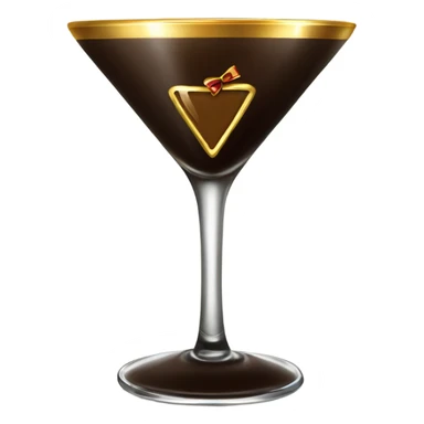 gold rimmed espresso martini glass with gold bow sticker