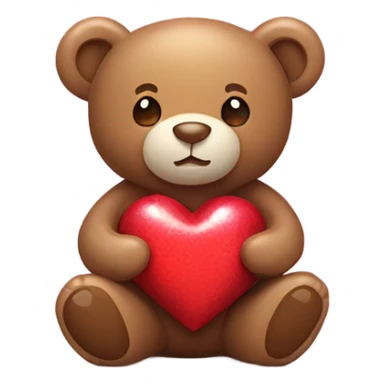 Teddie bear holding heart chocolates sticker