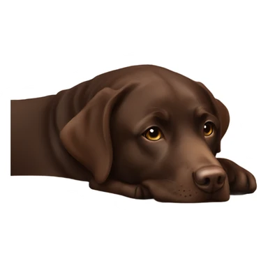 Chocolate Brown Labrador resting indoors peacefully sticker