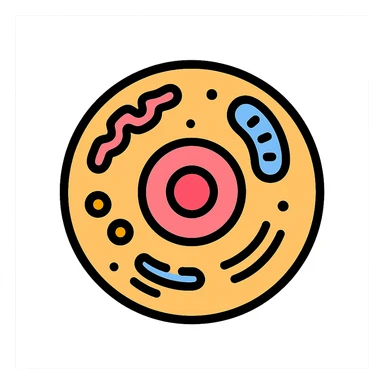 a human cell, detailed, modern icon style sticker