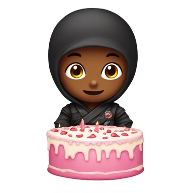 baby ninja with birthday cake  sticker