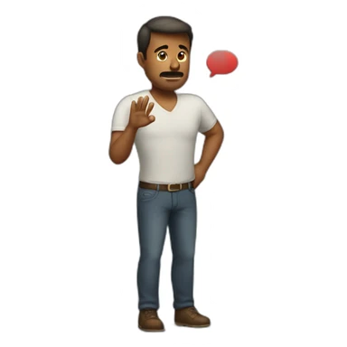 Man saying no to something sticker