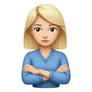 Blonde woman with arms crossed in disapproval sticker