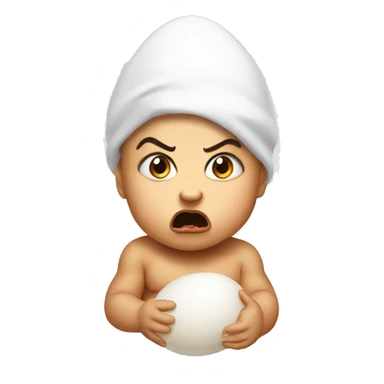angry baby with egg on its head sticker
