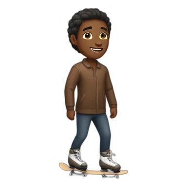 Skating brown skin man sticker
