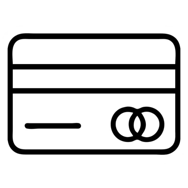 modern minimal credit card icon, no text sticker