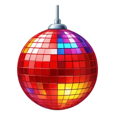 red colorful disco ball sticker