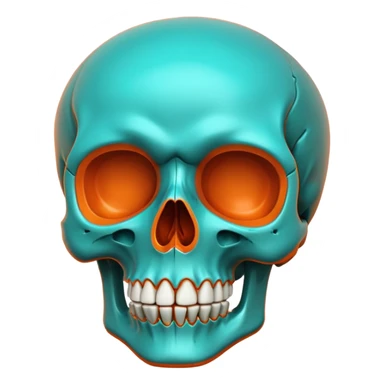 teal and orange skull sticker