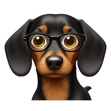 Dachsund wearing glasses sticker