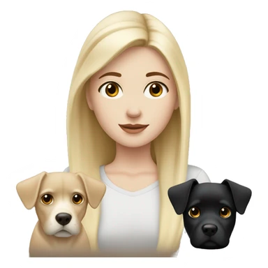 White Blonde girl with black dog with brown spots above their eyes ￼ sticker