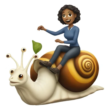 Woman riding a snail sticker