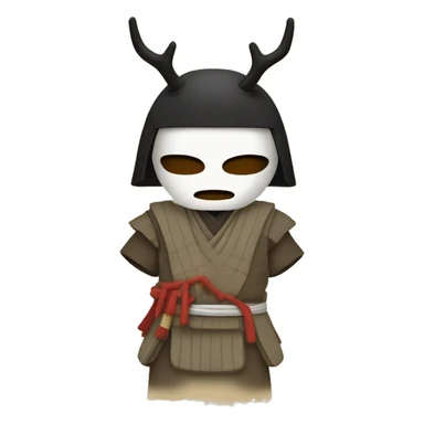 A samurai wears a deer mask that conceals his face. sticker