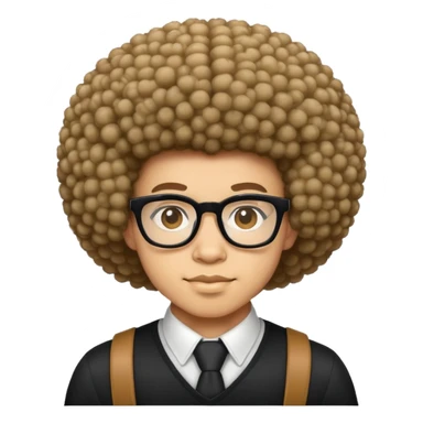 light skin nerd with afro sticker